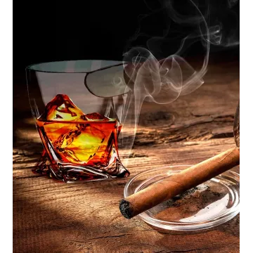 Cigar Whiskey Glass - Twist & Rounded Whiskey Glass 2 Pk