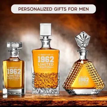 Personalized Whiskey Decanter Set -Gift For Men,Husband,Dad