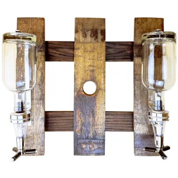 Authentic Bourbon Barrel Stave Liquor Bottle Dispenser