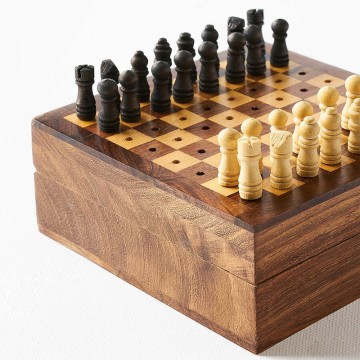 Travel Chess Game - Handcrafted Wood Pegs