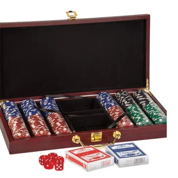 Rosewood Finish 300 Chip Poker Set