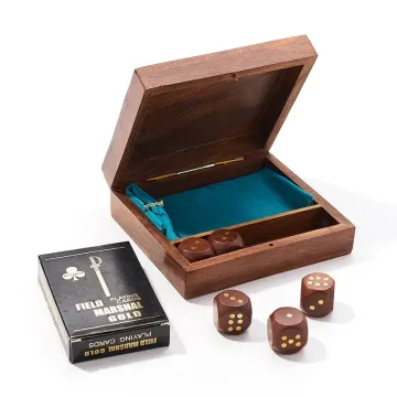 Rosewood Game Night Box with Deck of Cards