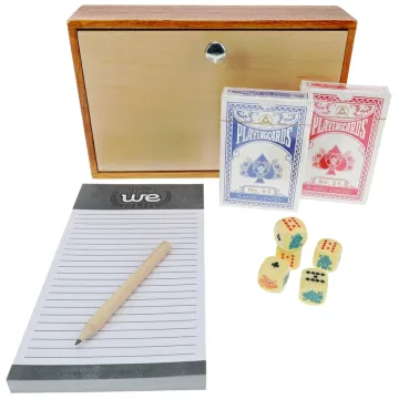 Aces & Spades Wood Card & Poker Dice Box