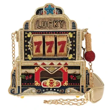 Lucky 7 Beaded and Embellished Slot Machine Handbag