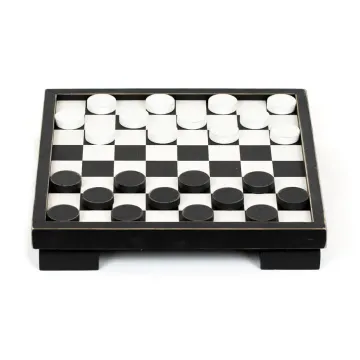 11754 - 12x12x2 Wood Checker Board Set, W/Storage Games