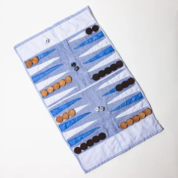 Light Blue & White Outdoor/Travel Backgammon Set