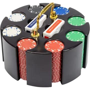Suited Poker Chip Carousel Set - 200 11.5-Gram Clay Chips