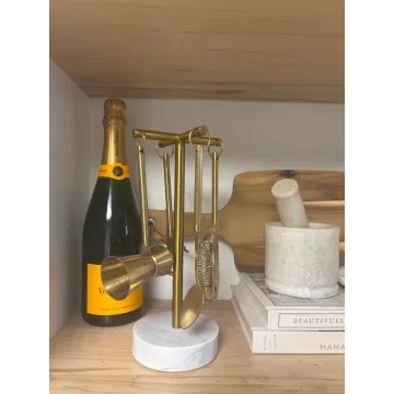 Marble Base Barware Bar Tools Wth Stand