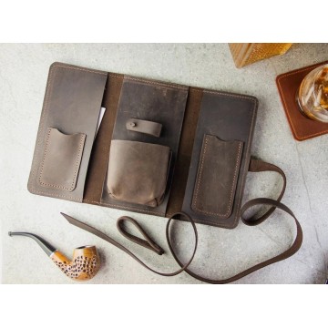 Leather Pipe Case Roll