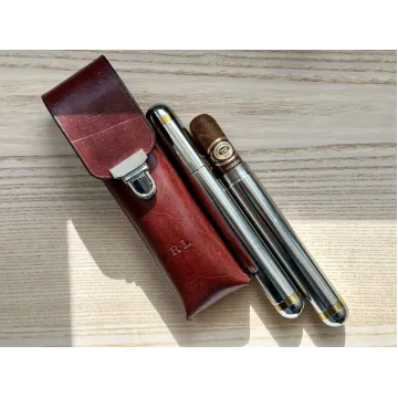 Leather Cigar Case with Optional Cigar TubesLeather Cigar Case with Optional Cigar Tubes