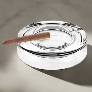 Winston Cigar Ash Tray - European Mouth Blown Crystal 8"