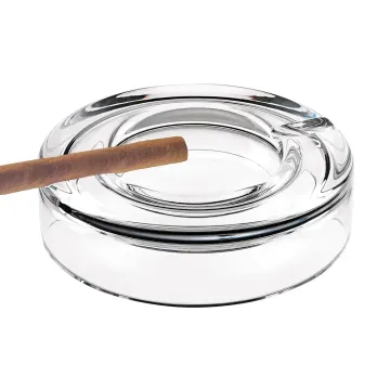 Winston Cigar Ash Tray - European Mouth Blown Crystal 8"