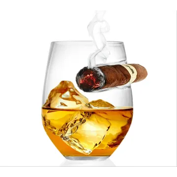Cigar Whiskey Glass - Twist & Rounded Whiskey Glass 2 Pk