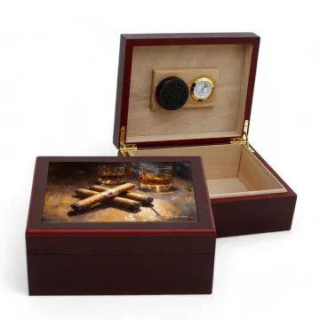 Cigar Humidor Box: Luxury Mahogany Satin Finish Fully Lined in Cedar Wood - the Perfect Pair 3