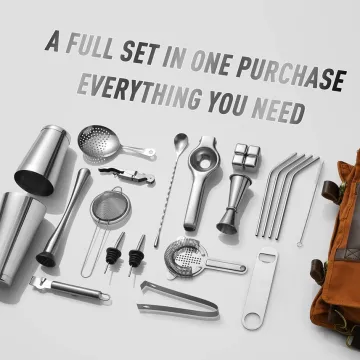 Professional 25-Piece Mixology Bartender Kit with Portable