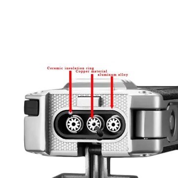 5-in-1 Windproof Metal Lighter with Cigar Cutter & Punch – Premium Multi-Tool Lighter in Gift Box