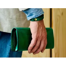 4 Cigars Green Hand-Dyed Leather Cigar Case