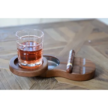 310ml Whiskey Glass with Wooden Tray