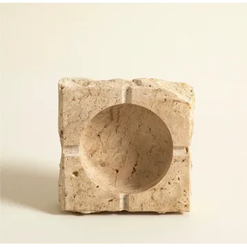 Ashtray - Travertine, Beige Marble Ashtray, Lux Smokers Gift