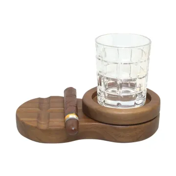 310ml Whiskey Glass with Wooden Tray