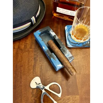 Concrete Cigar Ashtray and Coaster Set - Handmade