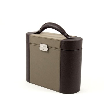 3 8oz.Flask Set w/ Bar Tools in Ultra Suede & Leather Trim Care Case. 