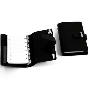 Agenda Book w/ Pen. Black Leather, 