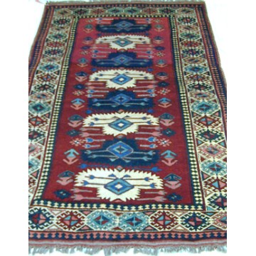 Caucasus Kazak - Burgundy - Red