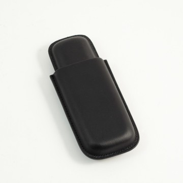 2 Cigar Case, Black Leather
