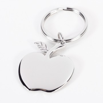 Apple Key Ring, Nickel Plated, 