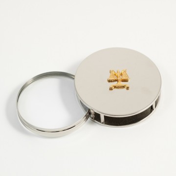  "Legal" Themed, Chrome Plated Magnifying Glass / Paperweight.