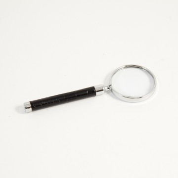 Magnifier, Black "Croco" Leather, 