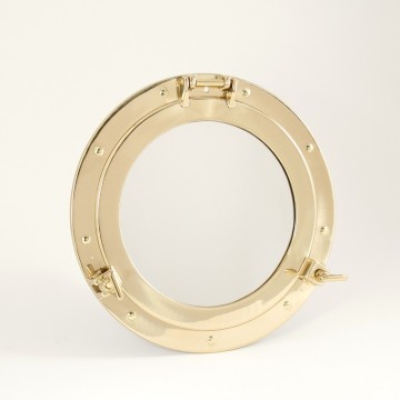 11 1/2" Brass Porthole Mirror
