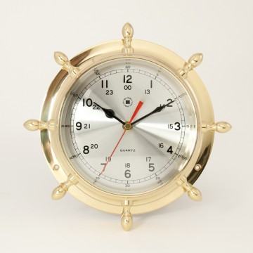 Brass Ship's Wheel Clock, 