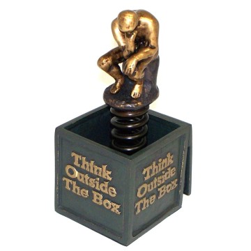 "Think Outside The Box" Bronzed Sculpture, Limited Edition.