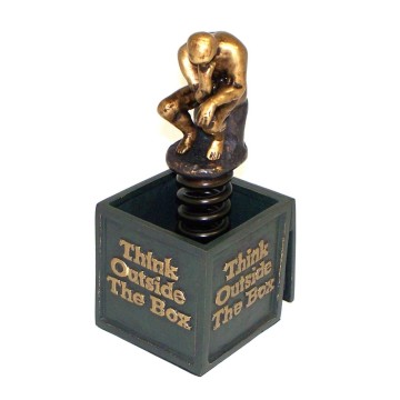"Think Outside The Box" Bronzed Sculpture.