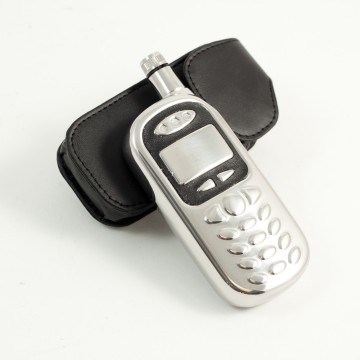 3 oz. Stainless Steel "Cell Phone" Flask with Black Leather Case