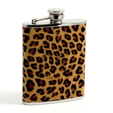 6 oz. Stainless Steel "Leopard" Pattern Flask.
