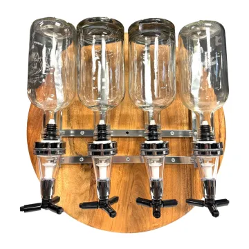 Round Wall Mounted Four Bottle Liquor Bottle Dispenser