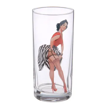 Pin-Up Girls Drinking Glasses Set of 6 - 11.5 Fl oz (330ml)