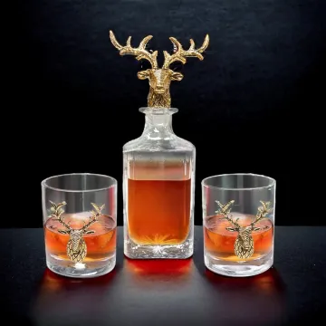 Gold Stag Deer Decanter | Unique Decanter | Whiskey Gifts