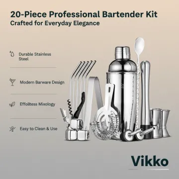 Mitbak 20-Piece Bartender Kit with Cocktail Shaker & Gifts
